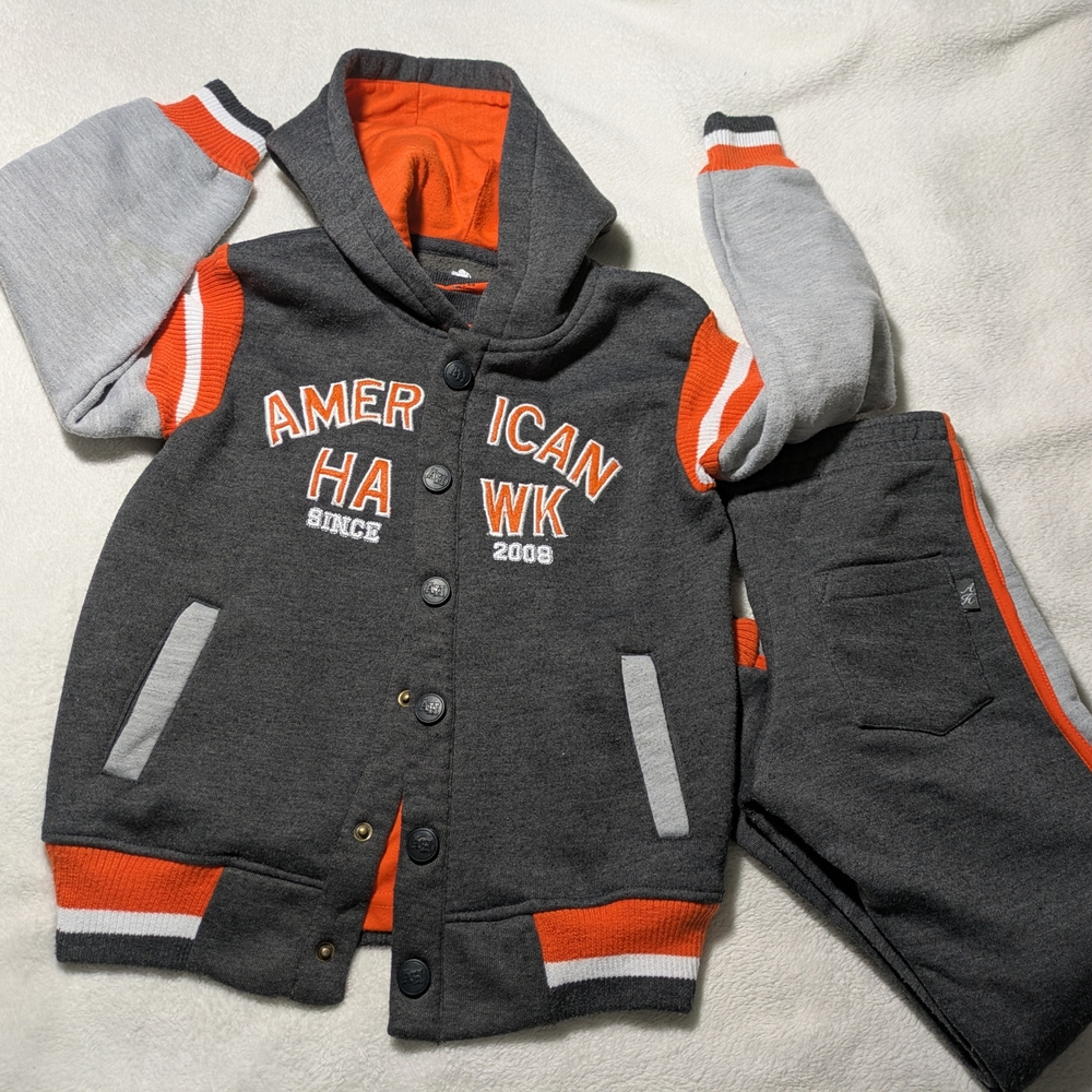 American Hawk Kids Matching Set - Gray and Orange